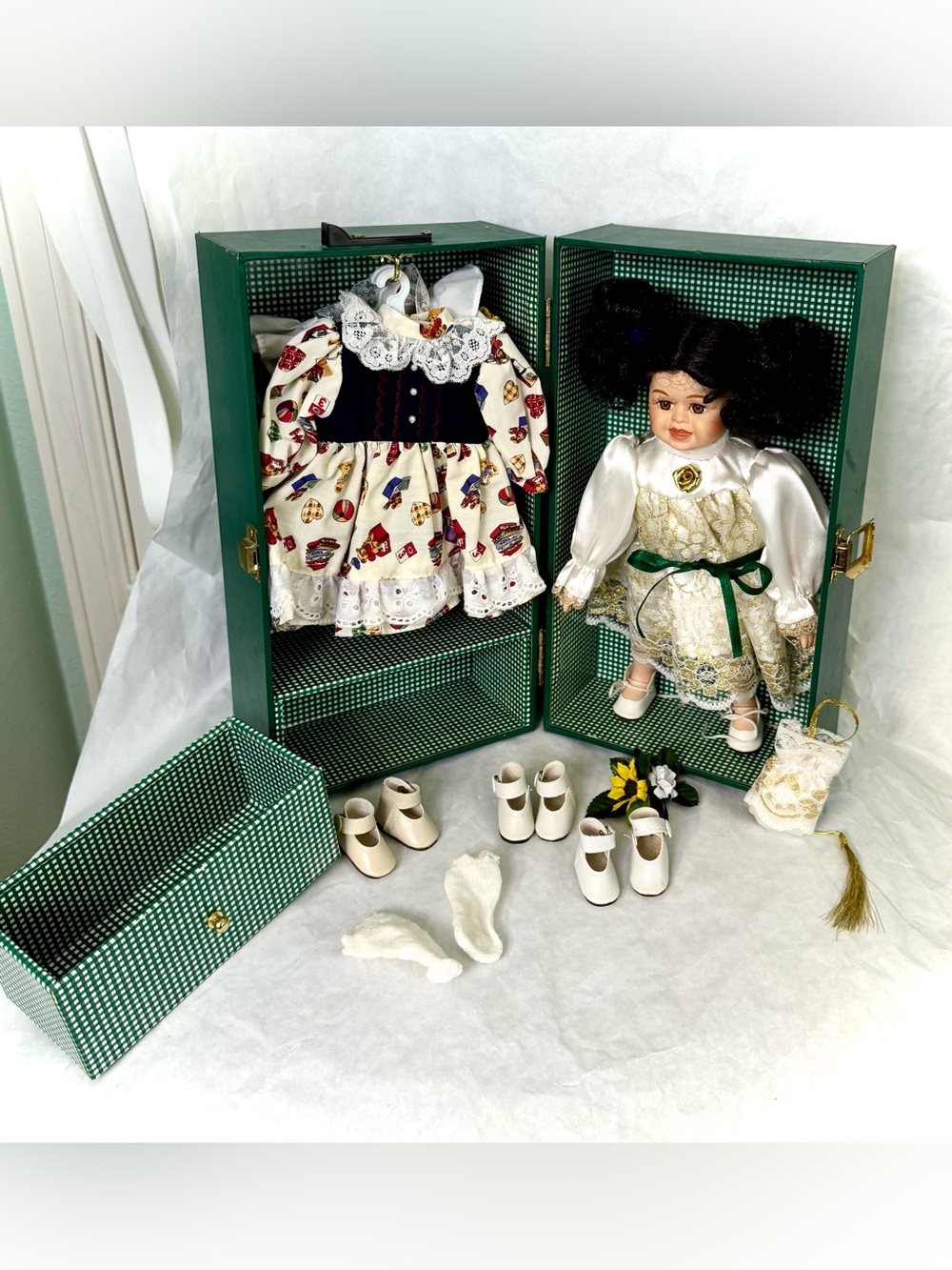 Vintage Porcelain Doll/ Clothes By Lasting Impressions